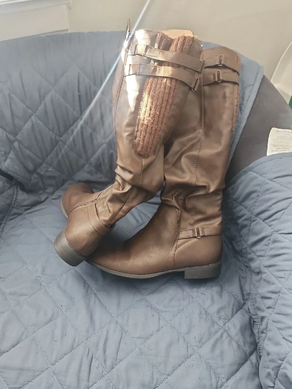 Life Stride Over-the-Knee Brown Riding Boots with Buckle Detail